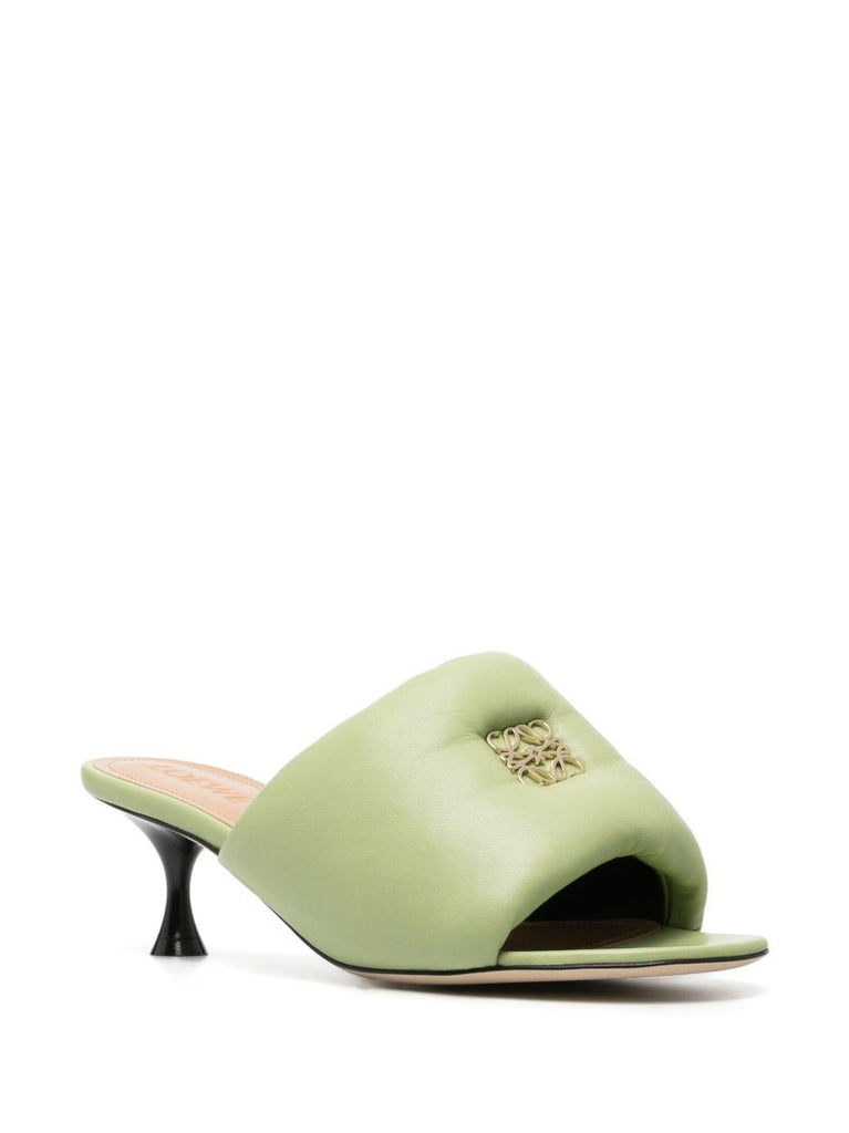 Green Anagram 50 Padded Leather Mules
