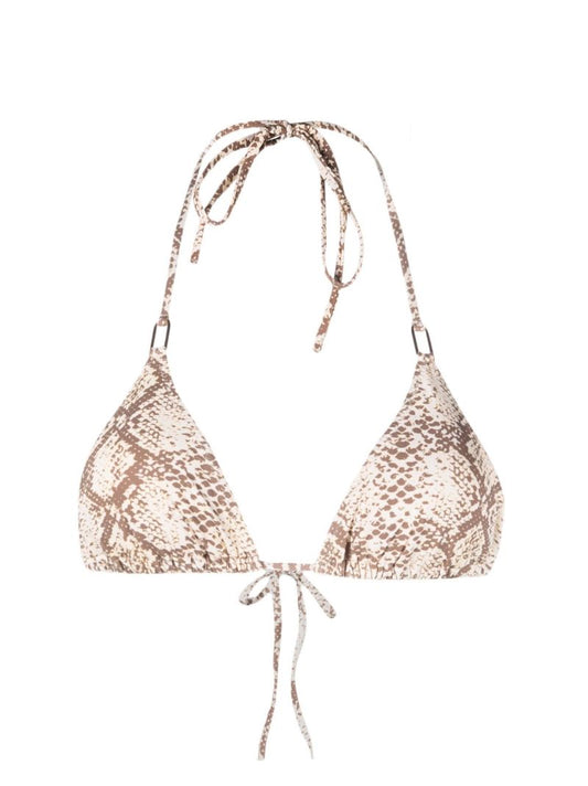 Neutral Cancun Snakeskin Print Bikini Top