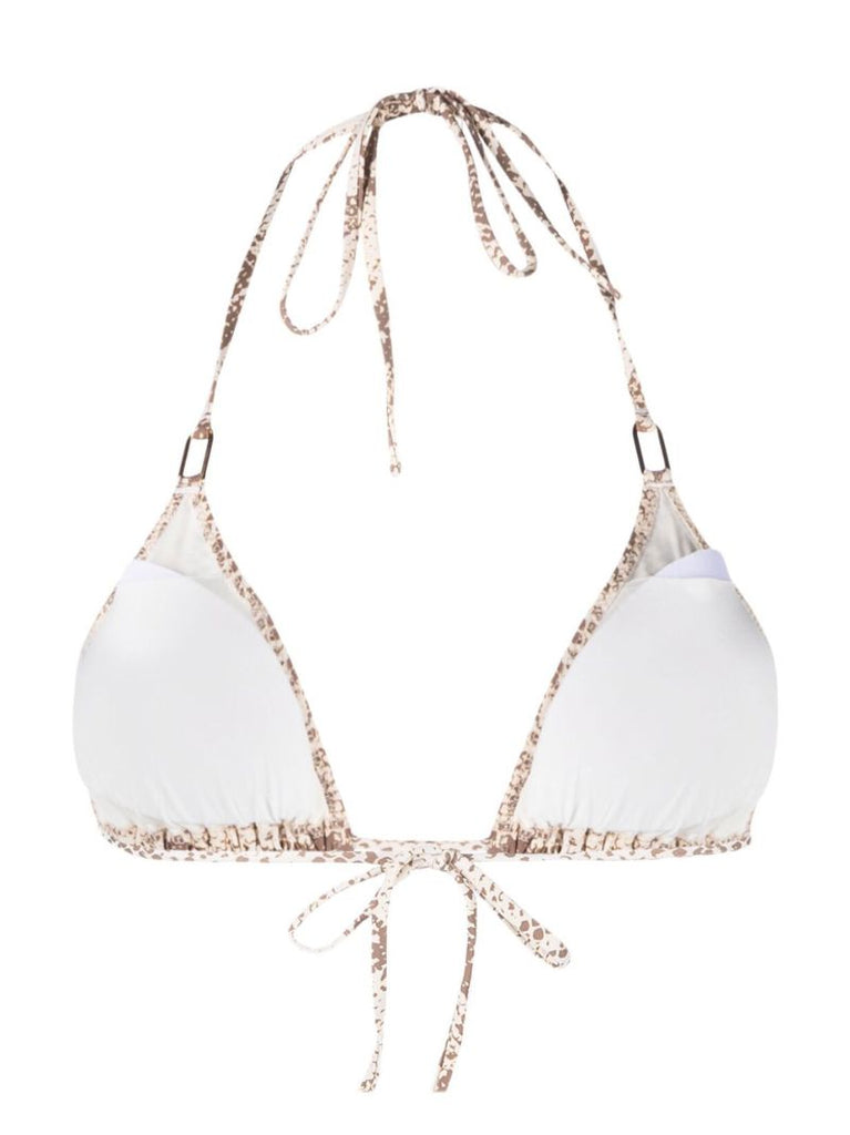 Neutral Cancun Snakeskin Print Bikini Top