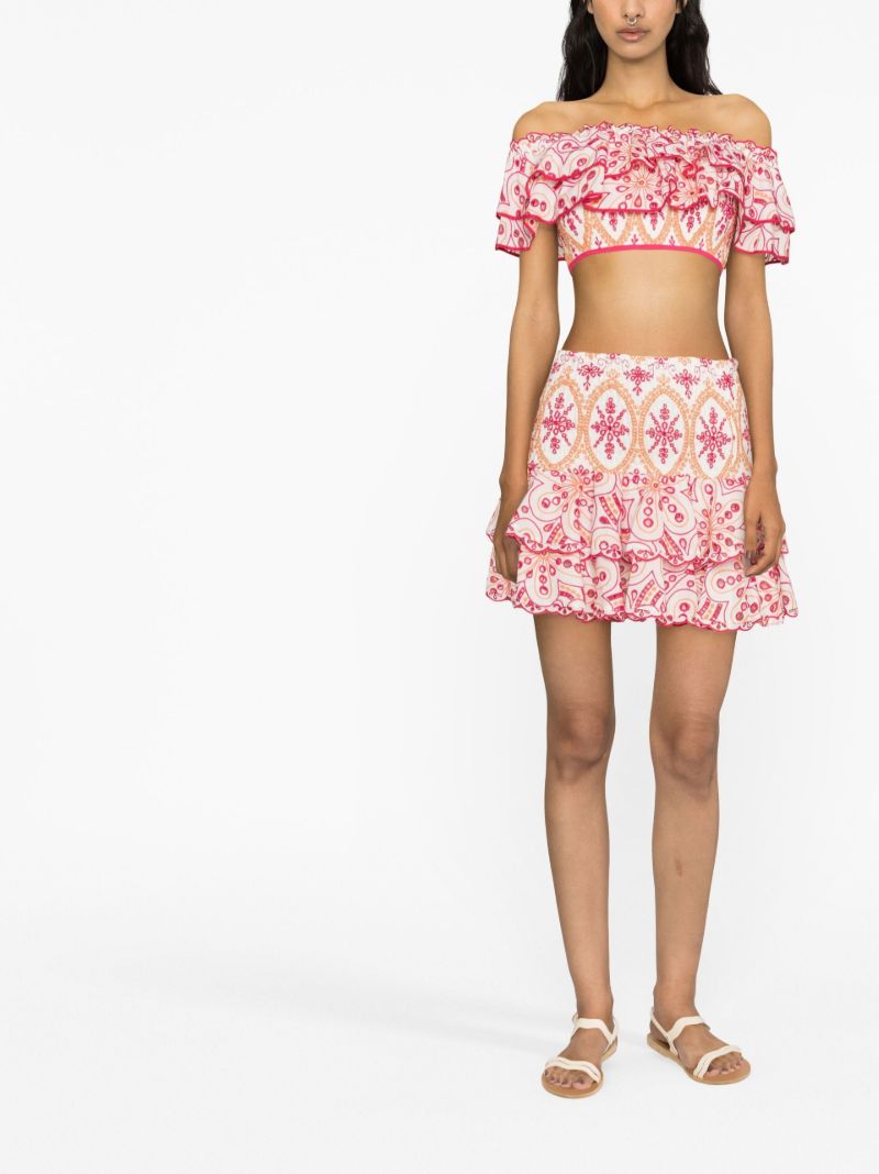 Pink Noa Broderie Anglaise Mini Skirt