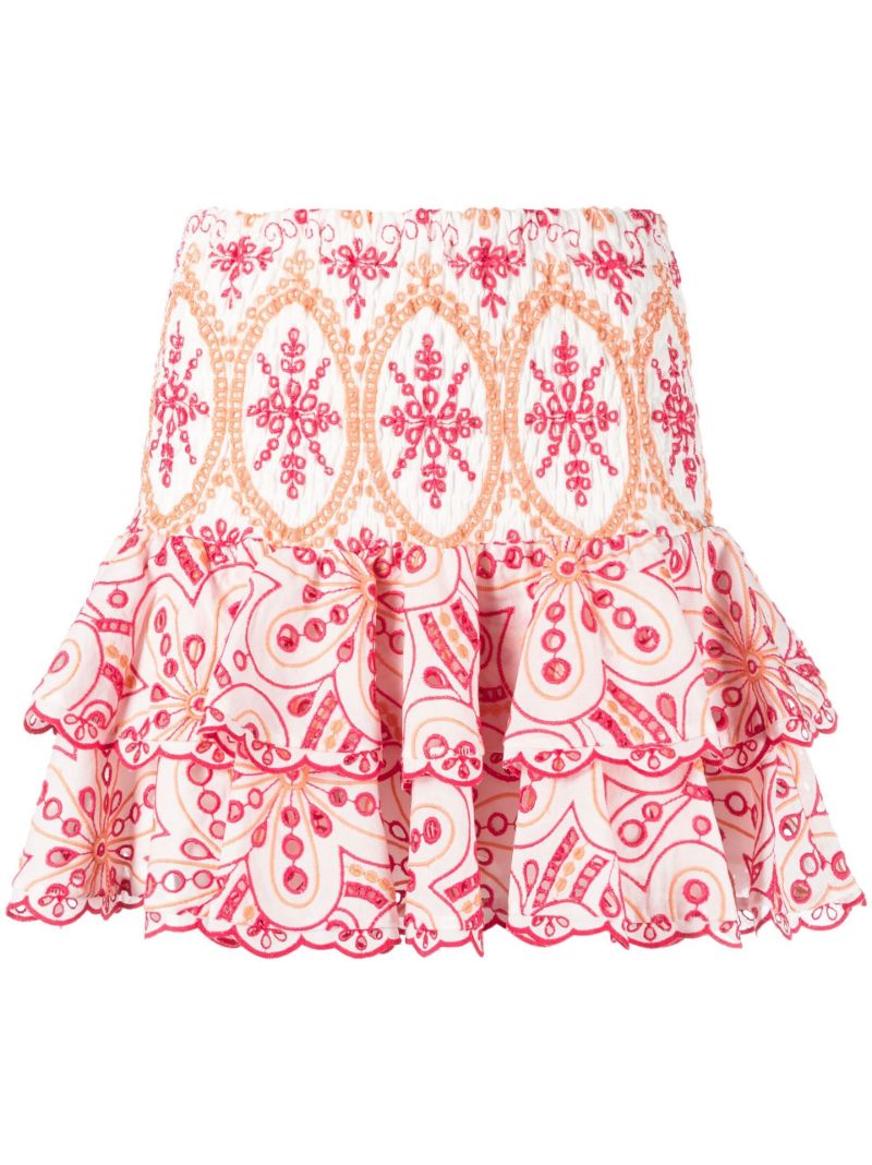Pink Noa Broderie Anglaise Mini Skirt