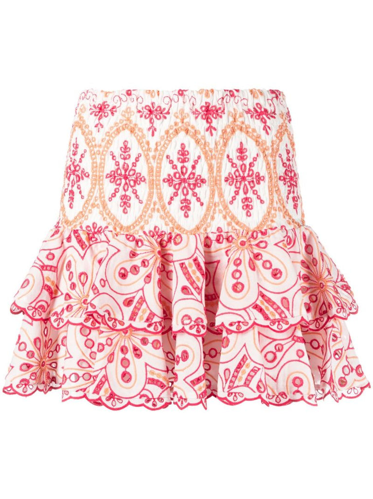 Pink Noa Broderie Anglaise Mini Skirt
