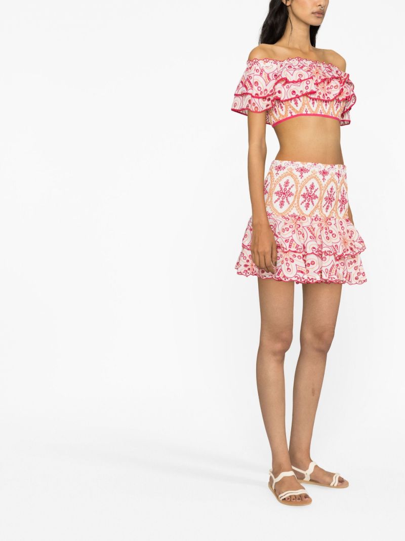Pink Noa Broderie Anglaise Mini Skirt