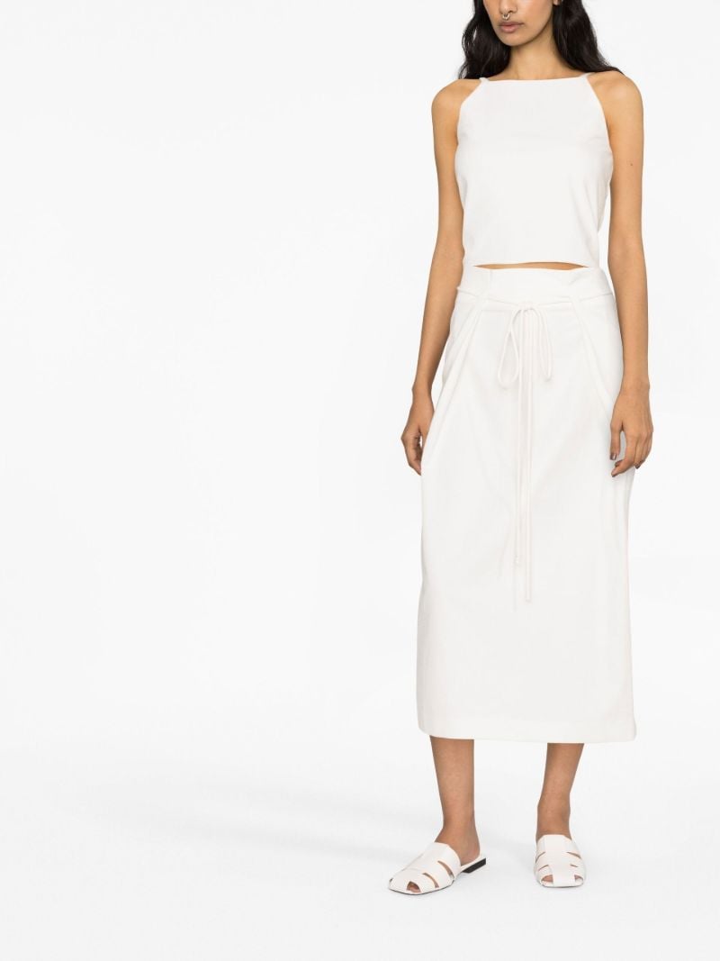 White High Waist Midi Skirt