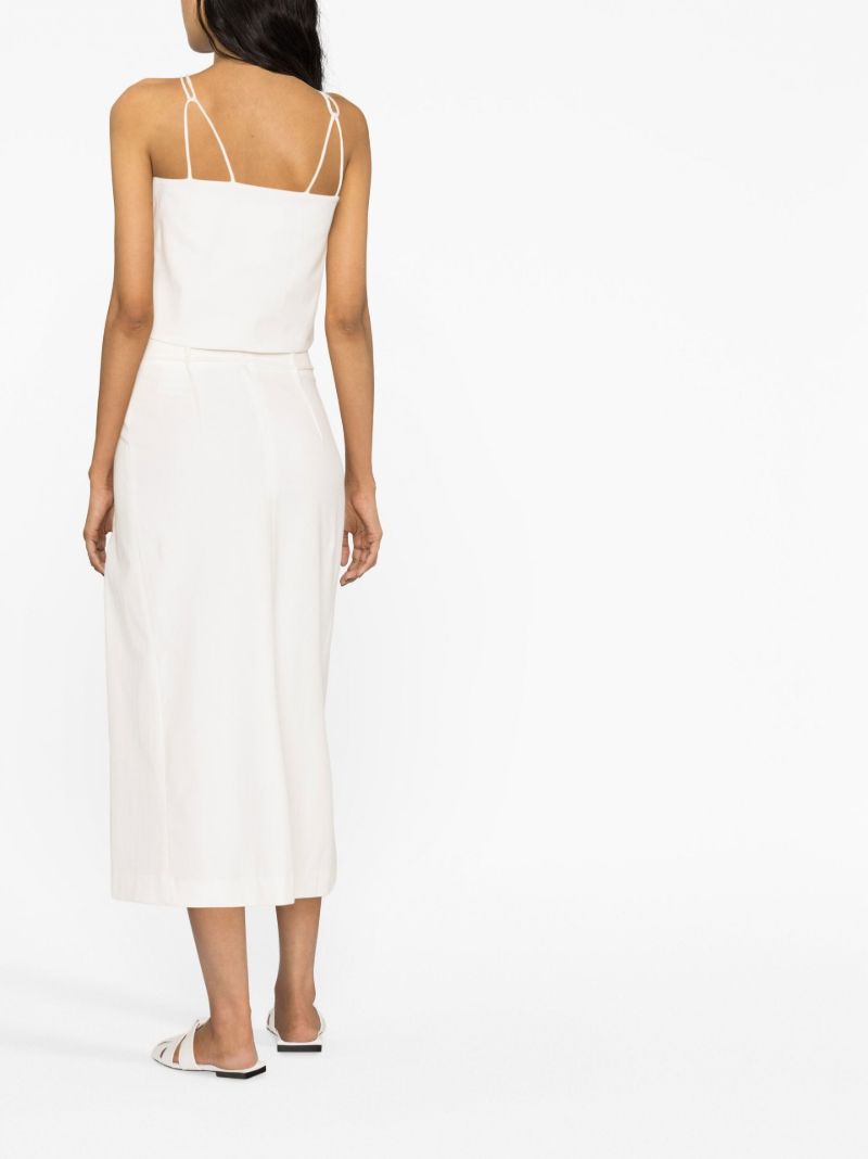 White High Waist Midi Skirt