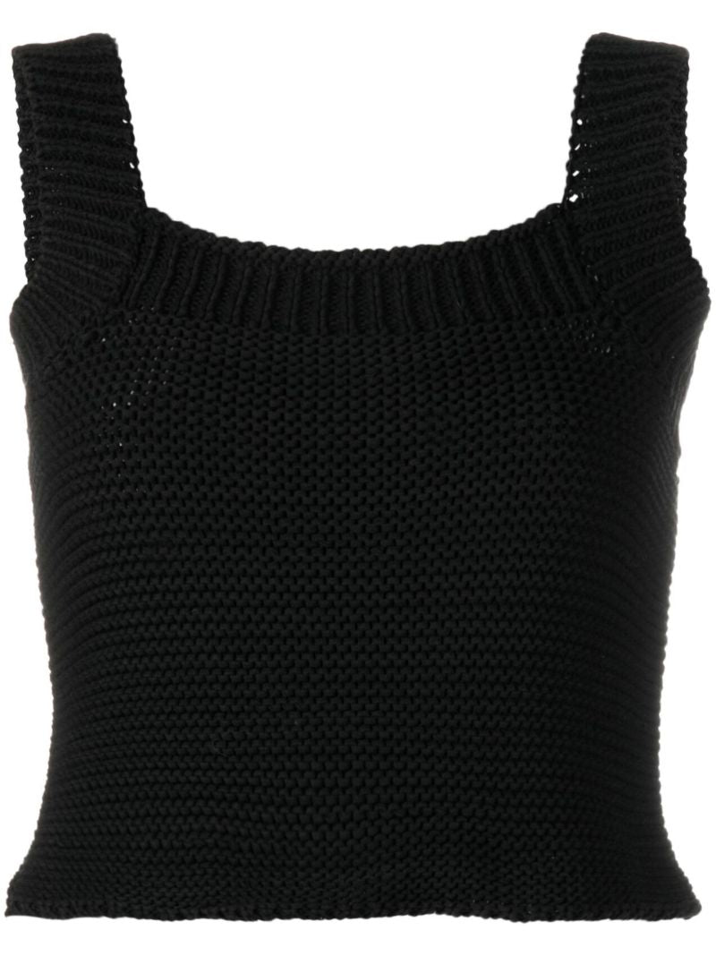 Black Sleeveless Knitted Vest