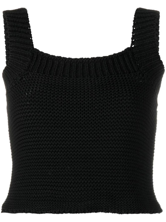 Black Sleeveless Knitted Vest