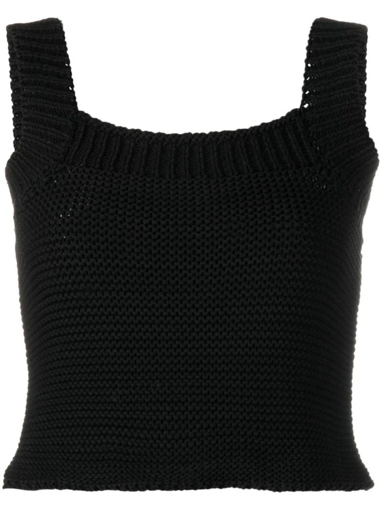 Black Sleeveless Knitted Vest