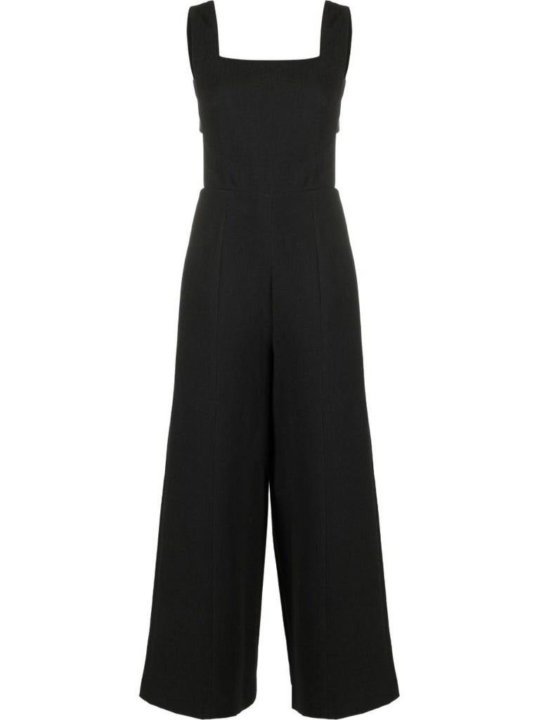 Black Wide-leg Cotton Jumpsuit