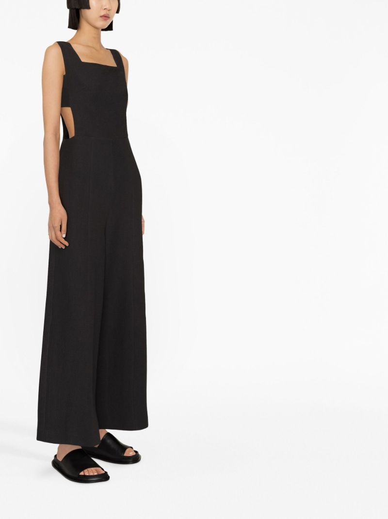 Black Wide-leg Cotton Jumpsuit