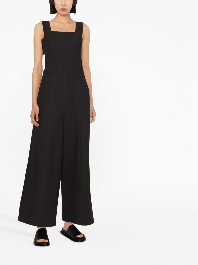 Black Wide-leg Cotton Jumpsuit