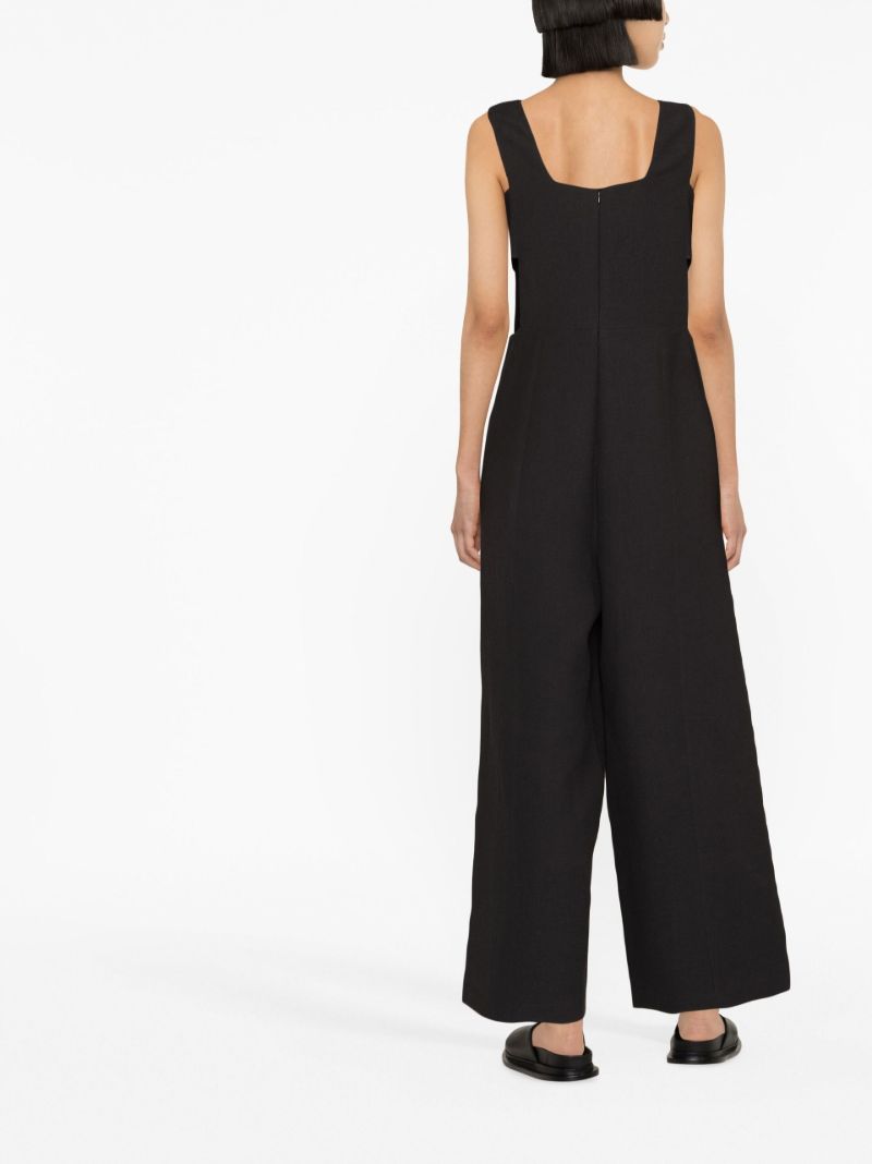 Black Wide-leg Cotton Jumpsuit