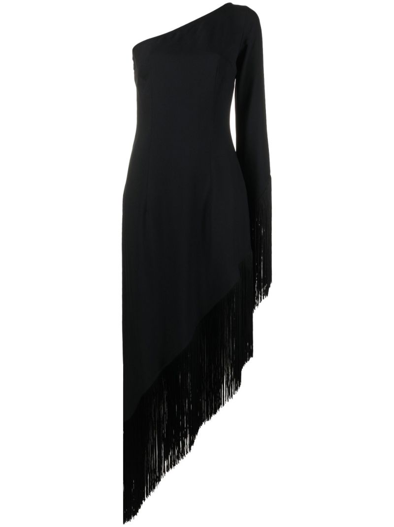 Black Aventador One-shoulder Midi Dress