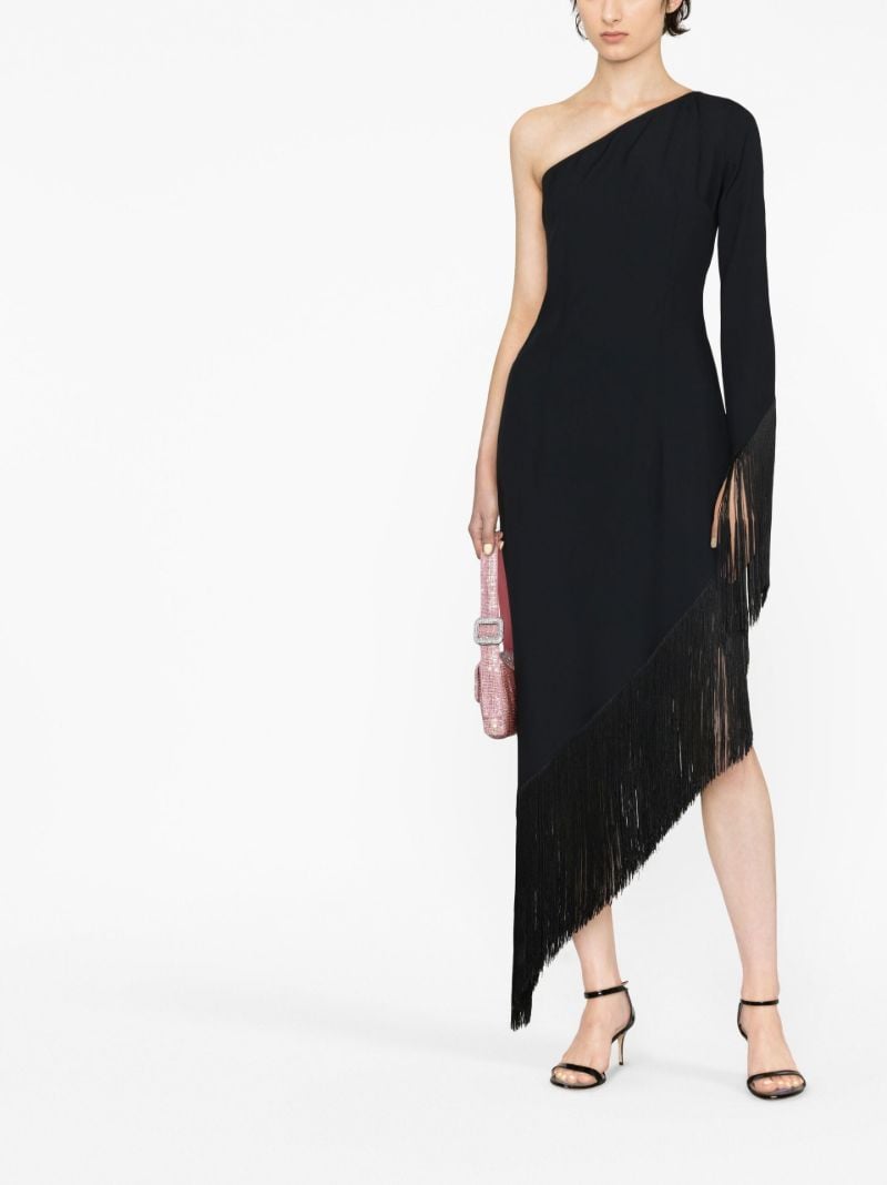 Black Aventador One-shoulder Midi Dress