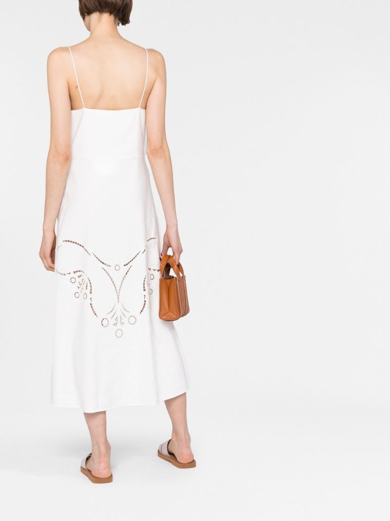 White Cut-out Midi Dress
