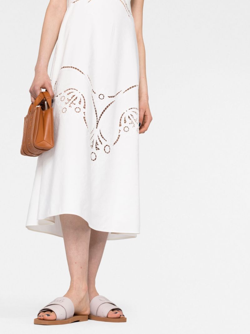 White Cut-out Midi Dress