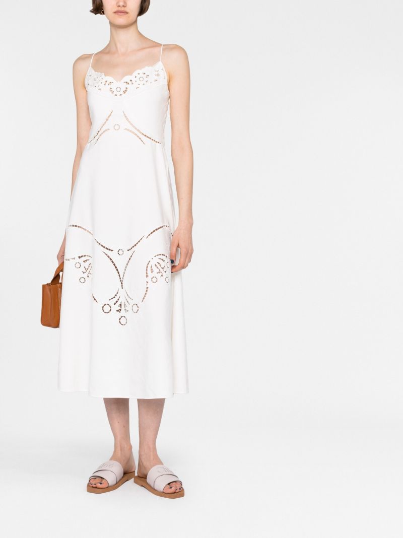 White Cut-out Midi Dress