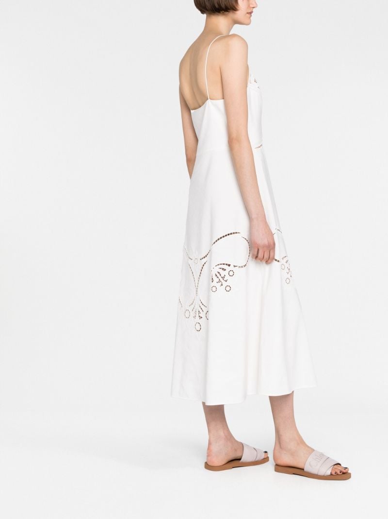 White Cut-out Midi Dress