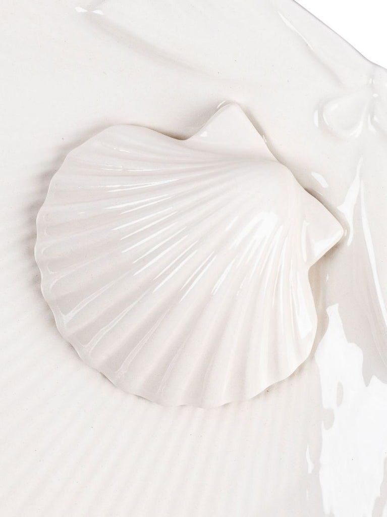 White Venere 3d Shell Dessert Plate Set
