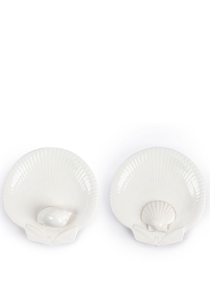 White Venere 3d Shell Dessert Plate Set