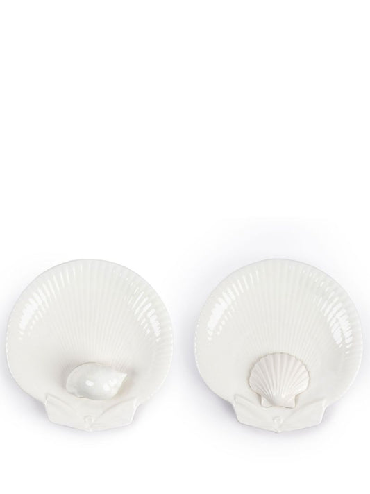 White Venere 3d Shell Dessert Plate Set