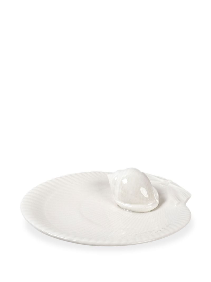 White Venere 3d Shell Dessert Plate Set