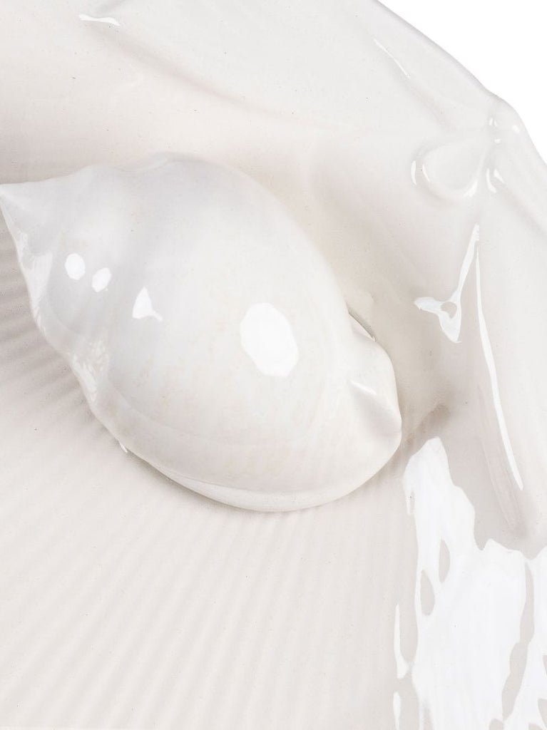 White Venere 3d Shell Dessert Plate Set