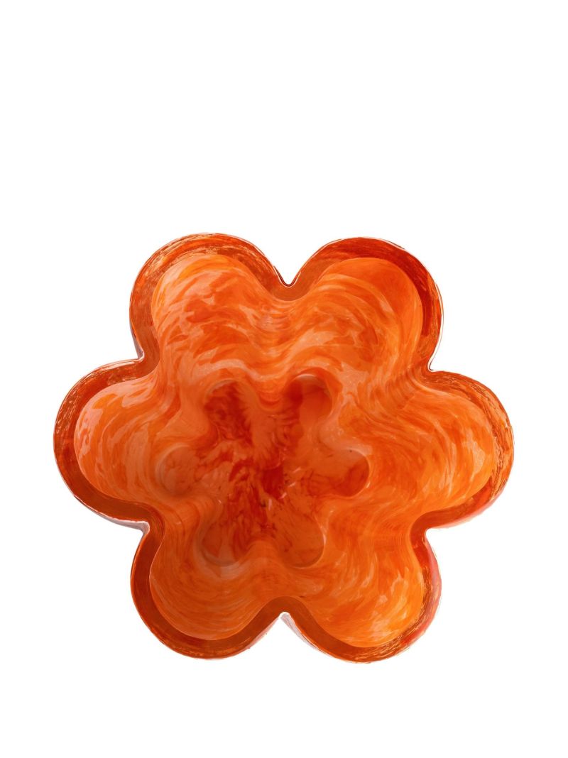 Orange Nougat Glass Bucket Vase
