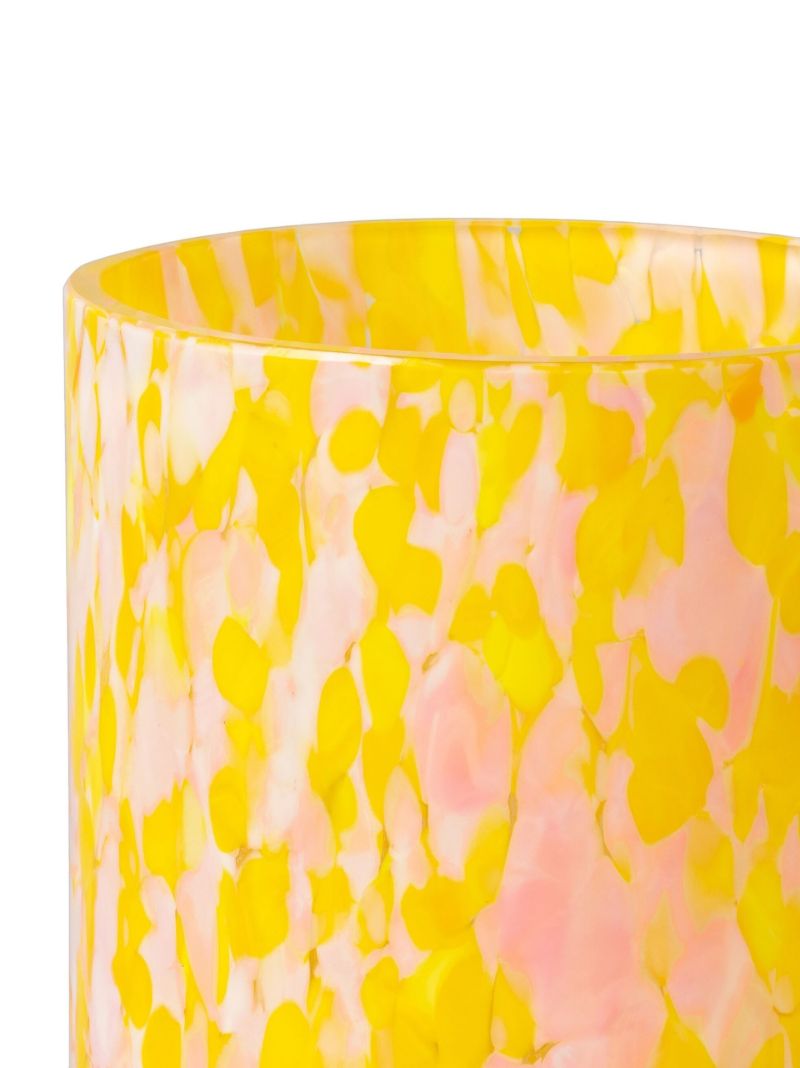 Yellow and Pink Macchia Glass Tumbler Set