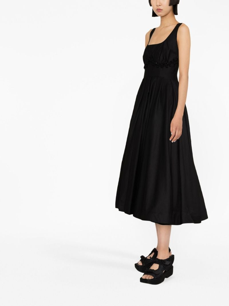 Black Lace-up Midi Dress