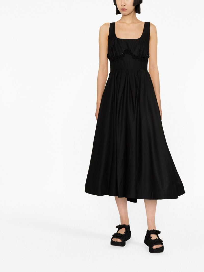 Black Lace-up Midi Dress