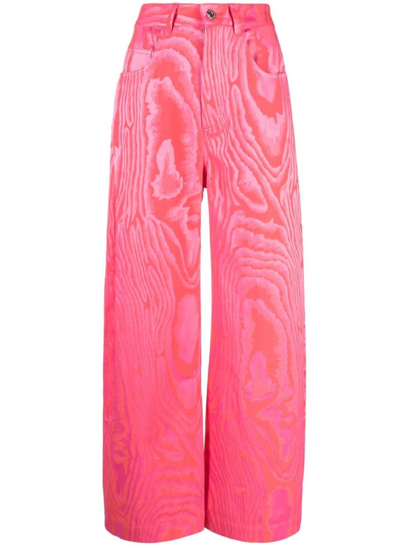 Pink Boyfriend Abstract Print Trousers