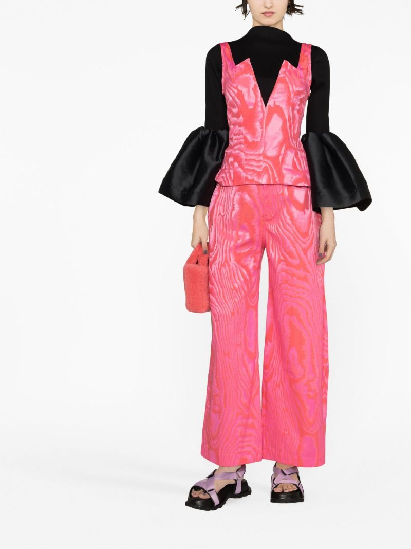 Pink Boyfriend Abstract Print Trousers