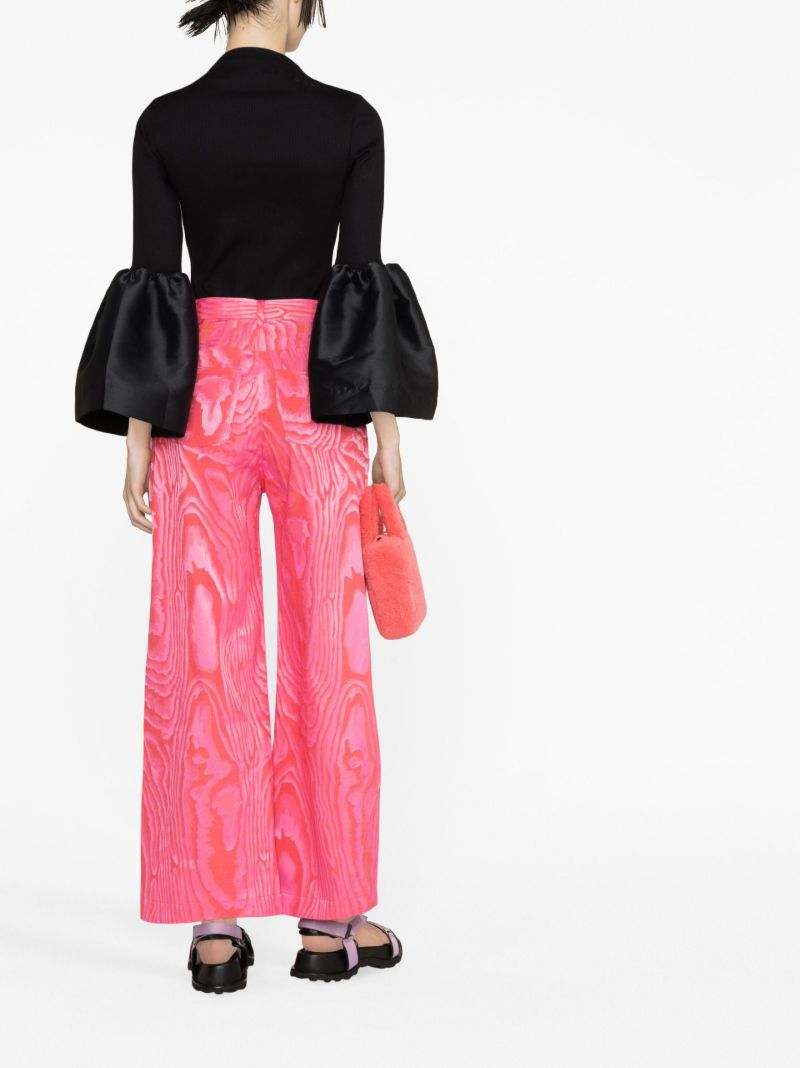 Pink Boyfriend Abstract Print Trousers