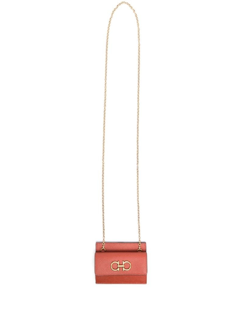 Orange Gancini Mini Leather Cross Body Bag