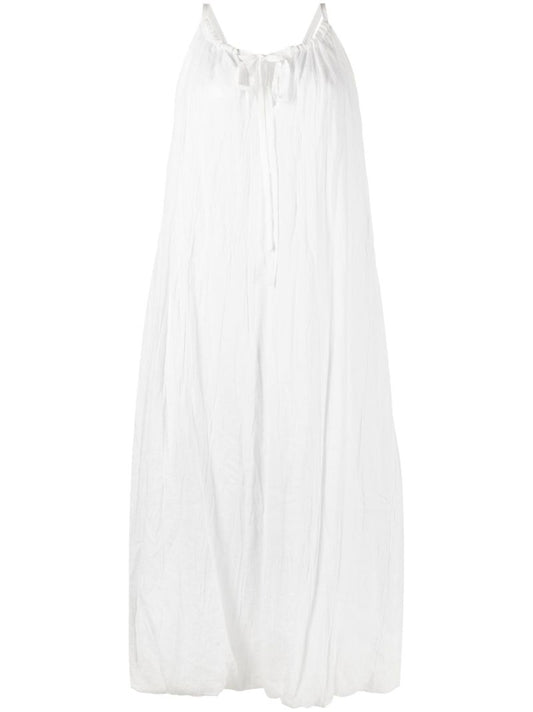 White Mya Halterneck Cotton Midi Dress