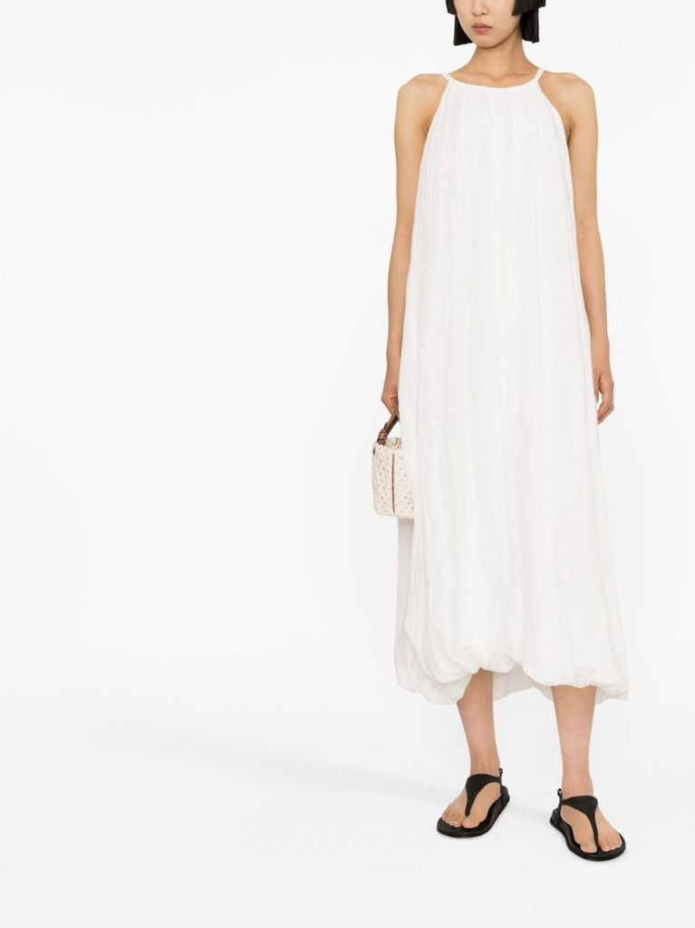 White Mya Halterneck Cotton Midi Dress