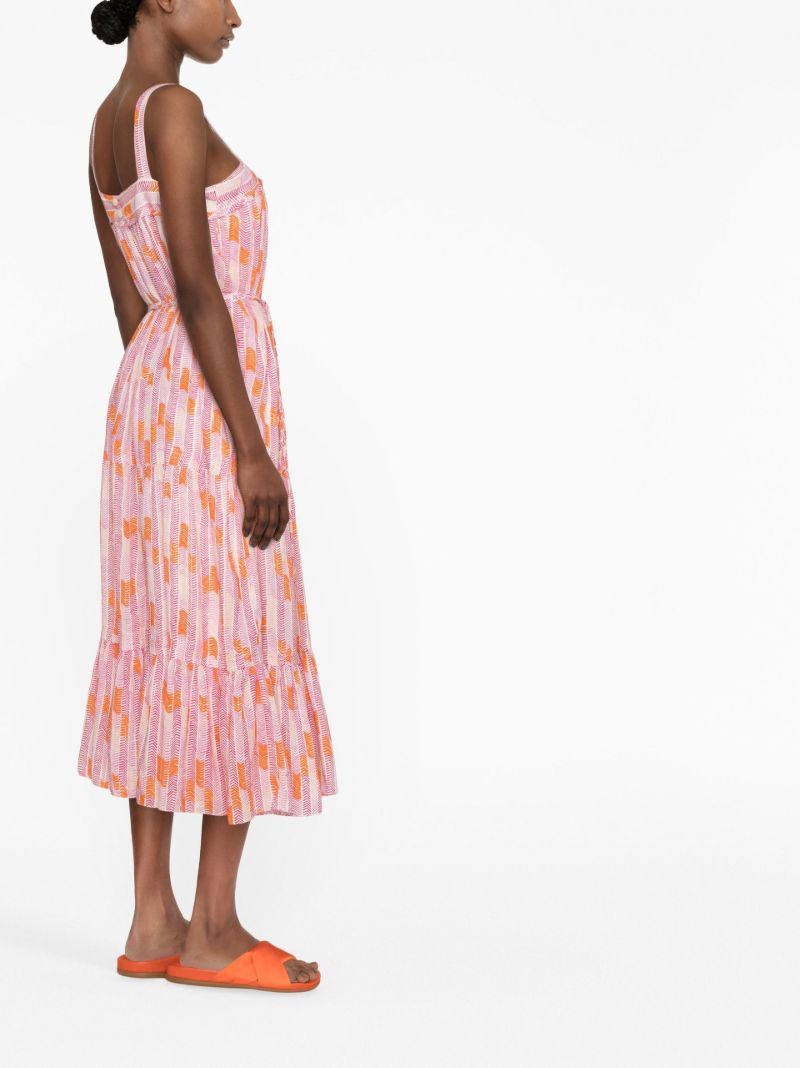 Pink Gigi Tiered Midi Dress