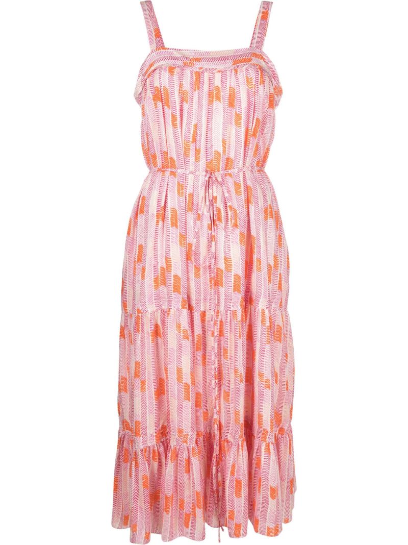 Pink Gigi Tiered Midi Dress