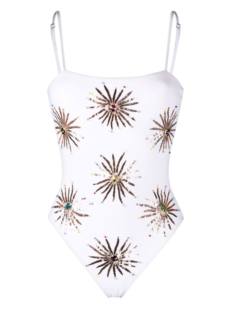 White Dolly Crystal-embellished Swimsuit