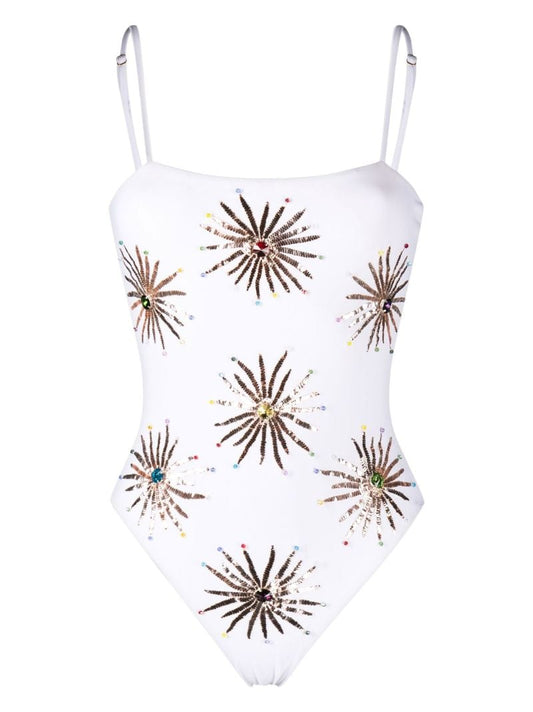 White Dolly Crystal-embellished Swimsuit