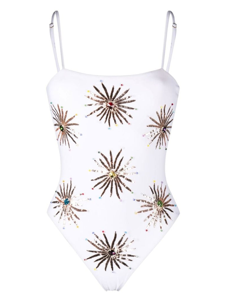 White Dolly Crystal-embellished Swimsuit