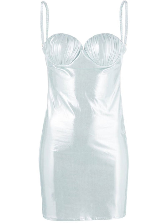 Blue Metallic Mini Dress