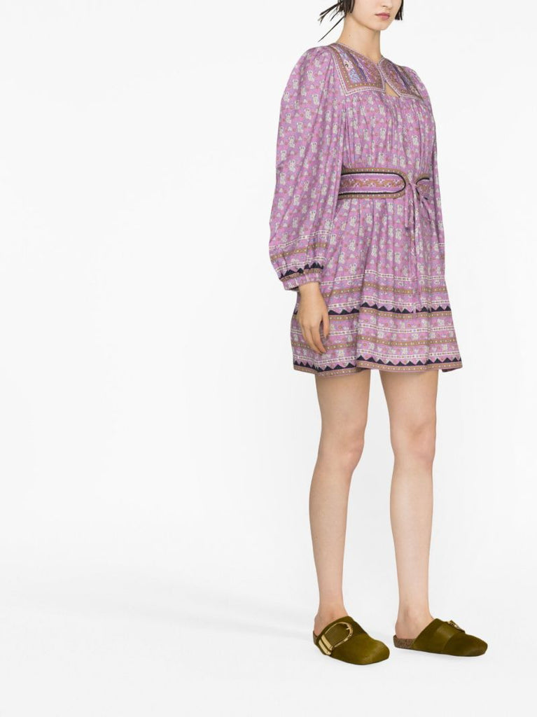 Purple Perry Floral Print Dress