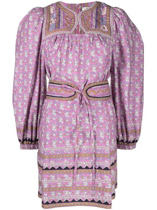 Purple Perry Floral Print Dress