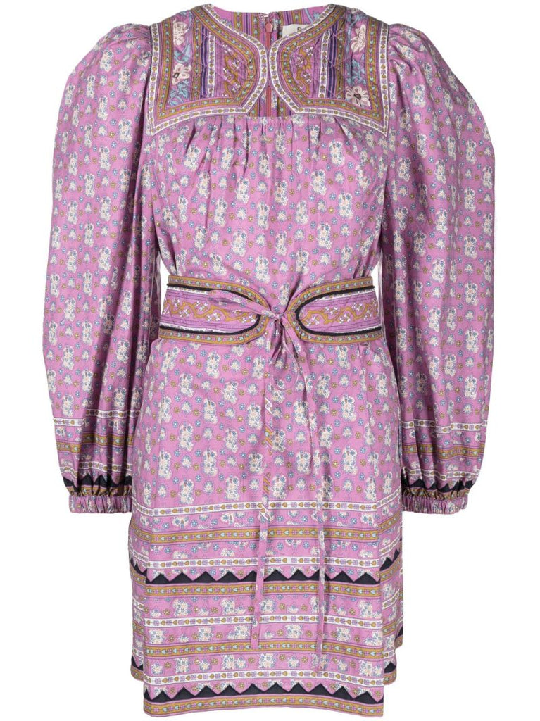 Purple Perry Floral Print Dress