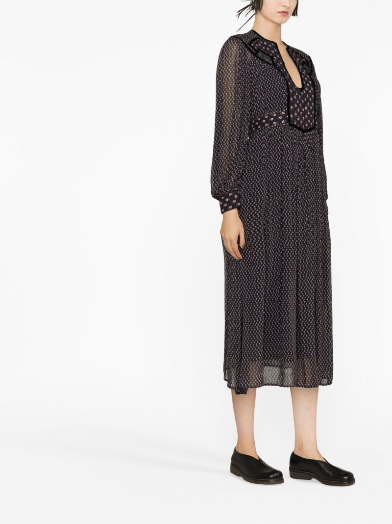 Black Alani Floral Midi Dress