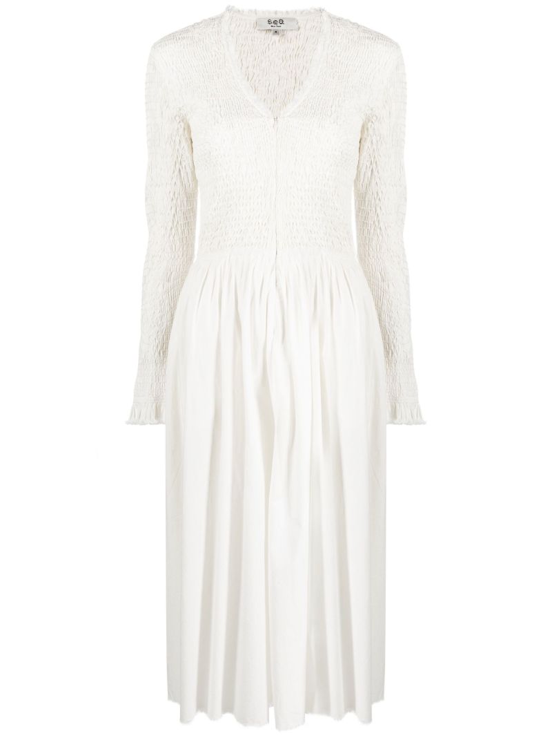 Neutral Casey Cotton Midi Dress