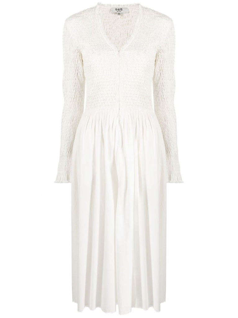 Neutral Casey Cotton Midi Dress