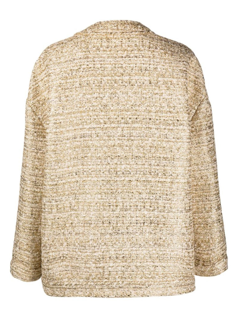 Gold Roman Stud Metallic Tweed Jacket